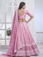 Pink Pure Chiffon Lehenga Choli